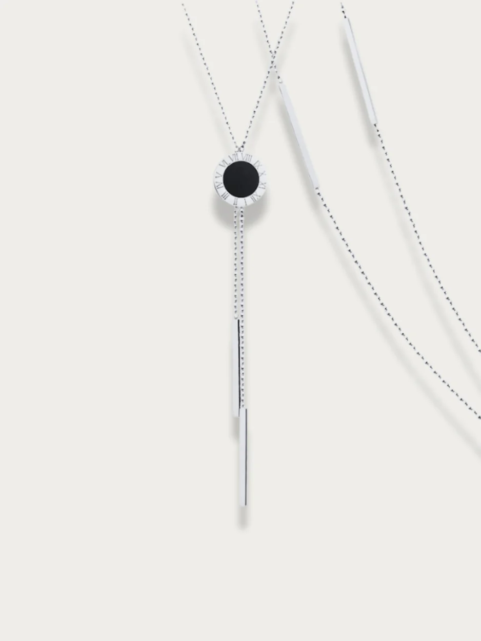 Flowy Roman Dual Face Long Necklace