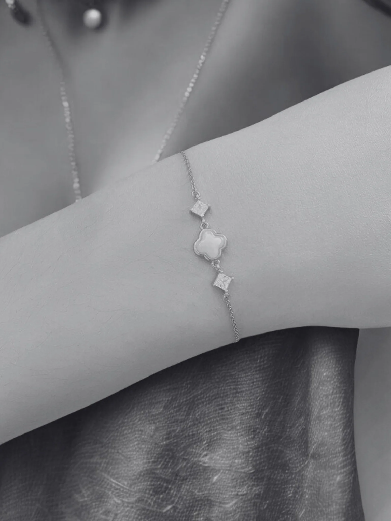 Celine Jade Clover Bracelet - Image 2