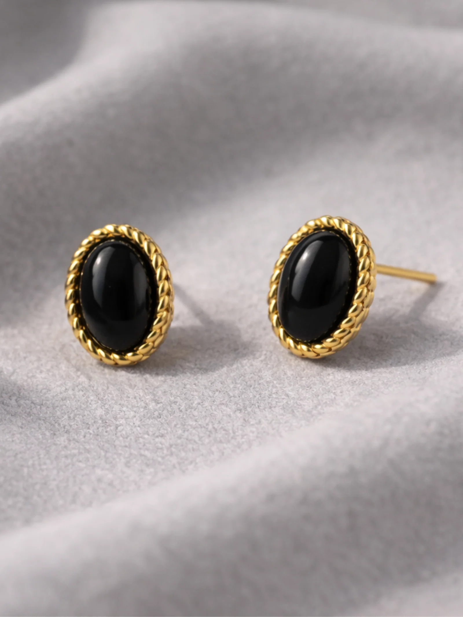 Verona Black Onyx Stud Earrings - Image 3